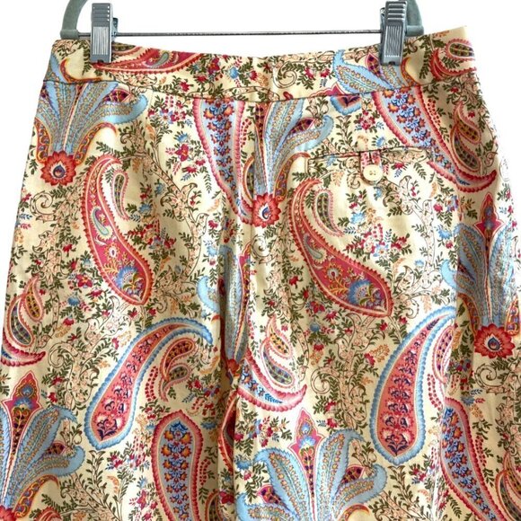 Vintage Talbots Paisley Crop Pants Size 4, Paisley Print,  3 Pockets, Stretch - Picture 5 of 6